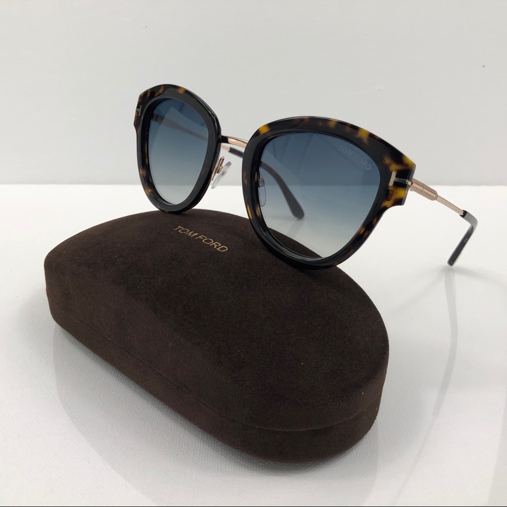 New Tom Ford Mia Rounded Havana Sunglasses - Picture 3 of 16